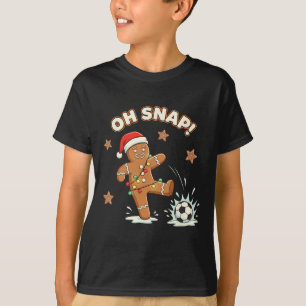 Kerstmis Oh Snap Peperkoek Voetbal Grappige Kerstm T-shirt