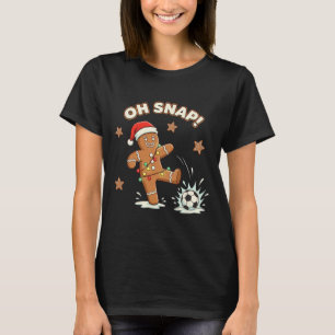 Kerstmis Oh Snap Peperkoek Voetbal Grappige Kerstm T-shirt