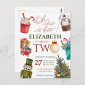 Kerstmis Oh Wat Leuk 2e Verjaardag Briefkaart (Voorkant / Achterkant)