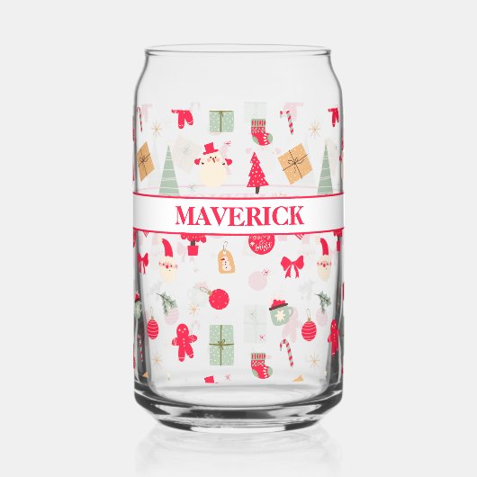 Kerstmis Oh wat leuk eerste verjaardag Blikvorm Glas (Achterkant)