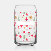 Kerstmis Oh wat leuk eerste verjaardag Blikvorm Glas (Rechts)