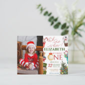 Kerstmis Oh Wat Leuk Eerste Verjaardag Briefkaart (Staand voorkant)