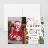 Kerstmis Oh Wat Leuk Eerste Verjaardag Briefkaart (Voorkant / Achterkant)