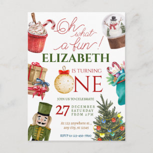 Kerstmis Oh Wat Leuk Eerste Verjaardag Briefkaart