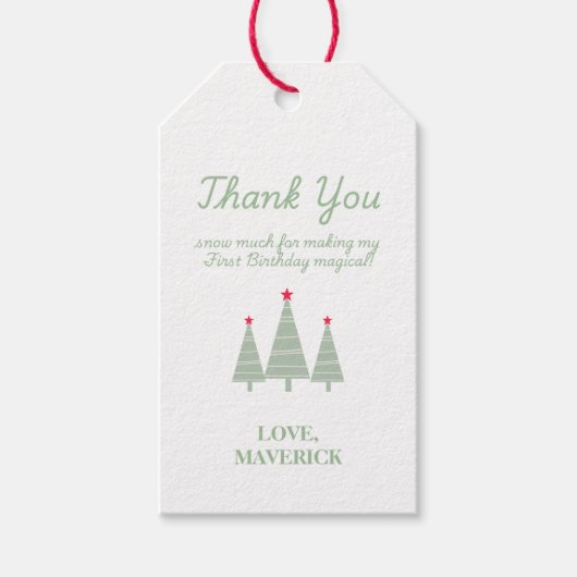 Kerstmis Oh wat leuk eerste verjaardag Cadeaulabel (Voorkant)