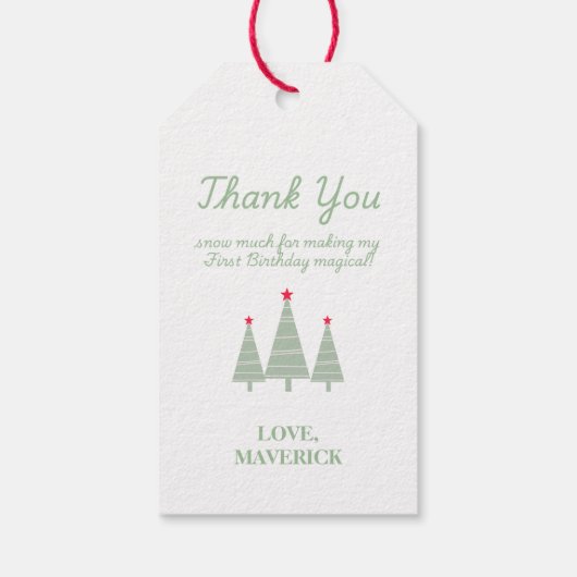 Kerstmis Oh wat leuk eerste verjaardag Cadeaulabel (Achterkant)