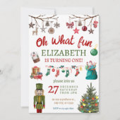 Kerstmis Oh wat leuk eerste verjaardag Kaart (Voorkant)