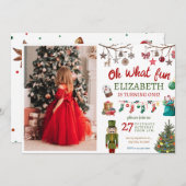 Kerstmis Oh Wat Leuk Eerste Verjaardag Kaart (Voorkant / Achterkant)