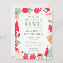 Kerstmis Oh wat leuk eerste verjaardag Kaart