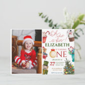 Kerstmis Oh wat leuk eerste verjaardag Kaart (Staand voorkant)