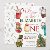 Kerstmis Oh Wat Leuk Eerste Verjaardag Kaart (Voorkant / Achterkant)