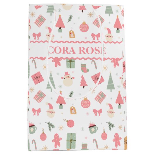 Kerstmis Oh wat leuk eerste verjaardag Medium Cadeauzakje (Voorkant)