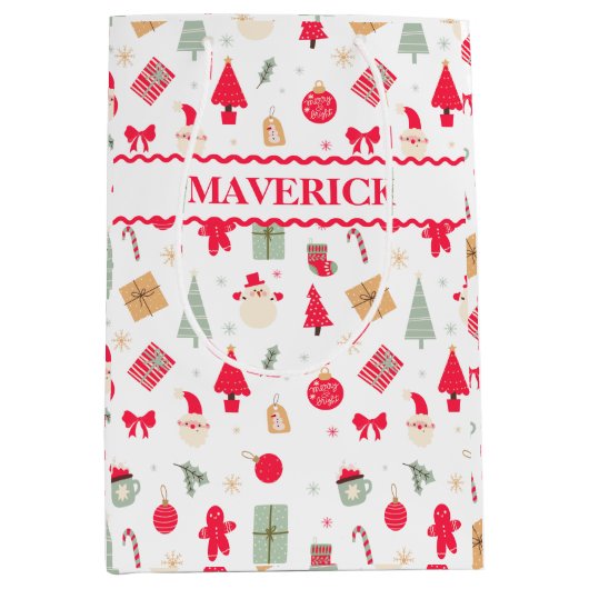 Kerstmis Oh wat leuk eerste verjaardag Medium Cadeauzakje (Voorkant)