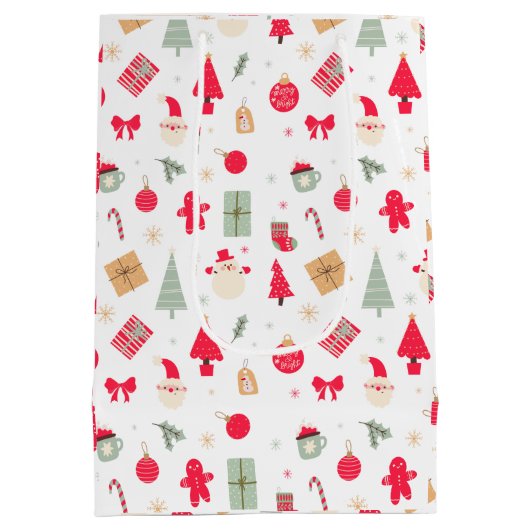 Kerstmis Oh wat leuk eerste verjaardag Medium Cadeauzakje (Achterkant)