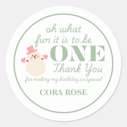 Kerstmis Oh wat leuk eerste verjaardag Ronde Sticker (Voorkant)