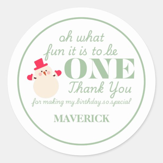 Kerstmis Oh wat leuk eerste verjaardag Ronde Sticker (Voorkant)