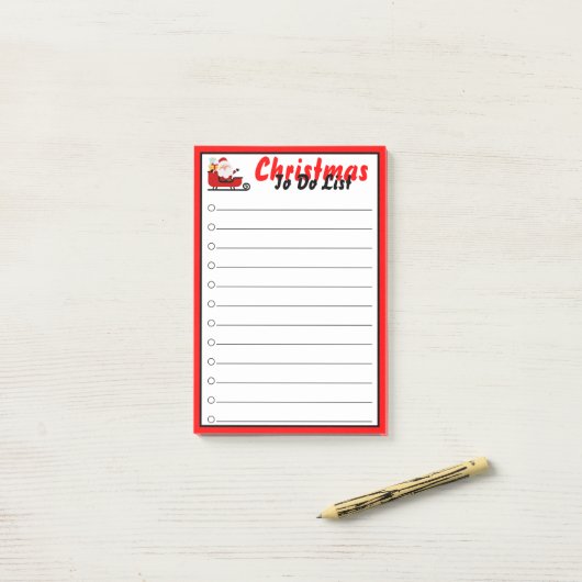 Kerstmis om een lijst op te stellen post-it® notes (Op bureau)