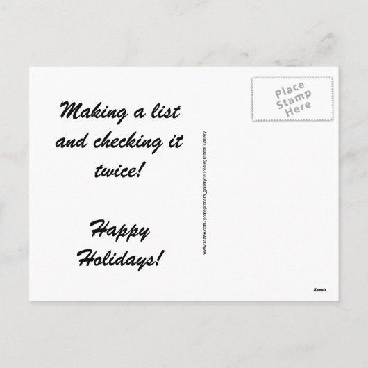 Kerstmis om het Briefkaart van de lijst te doen (Achterkant)