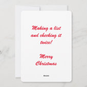 Kerstmis om lijst te doen feestdagenkaart (Achterkant)