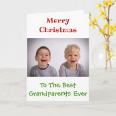 Kerstmis Oma en Opa Kleinkinderen Gepersonaliseerd Kaart (Gele Bloem)