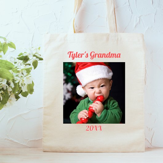 Kerstmis Oma Twee Foto  Tote Bag