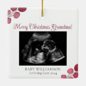 Kerstmis oma zwangerschap echo keramisch ornament (Achterkant)