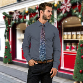 Kerstmis Ombre Glitter Dazzling Custom Monogram Stropdas