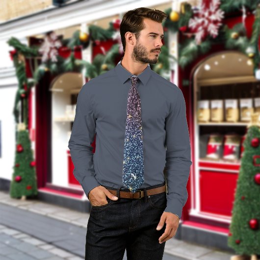 Kerstmis Ombre Glitter Dazzling Custom Monogram Stropdas