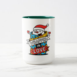 Kerstmis Omhuld in Liefde Tweekleurige Koffiemok