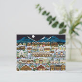 Kerstmis onder de Bergen van de Cascade Feestdagenkaart (Staand voorkant)