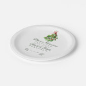 Kerstmis onder de mistletoe bruiloft papieren bordje (Gekanteld)