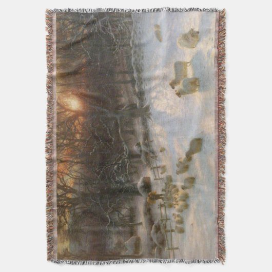 Kerstmis onder de sneeuwbedwelmde takken deken (Voorkant Verticaal)