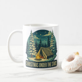 Kerstmis onder de sterren Kampeer scène Koffiemok