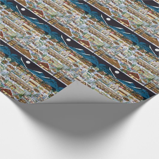 Kerstmis onder het Cascade-gebergte Cadeaupapier (Hoek)