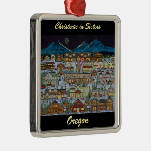 Kerstmis onder het Cascade-gebergte Metalen Ornament (Rechts)