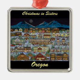 Kerstmis onder het Cascade-gebergte Metalen Ornament