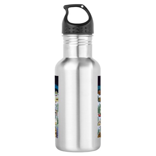 Kerstmis onder het Cascade-gebergte Waterfles (Achterkant)