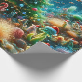 Kerstmis onder het zee cadeaupapier (Hoek)