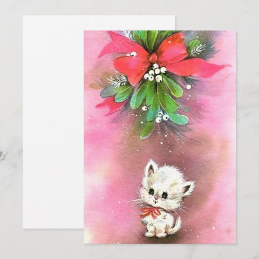 Kerstmis onder mistletoe feestdagenkaart (Voorkant / Achterkant)