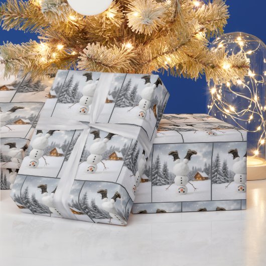 Kerstmis Ondersteboven Sneeuwman Cadeaupapier (Feestdagen)