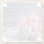 Kerstmis Onderzetter, Roze Kerstmis Glazen Onderzetter (Achterkant)