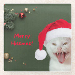 Kerstmis Onderzetter, vrolijke Hissmas wensen Glazen Onderzetter