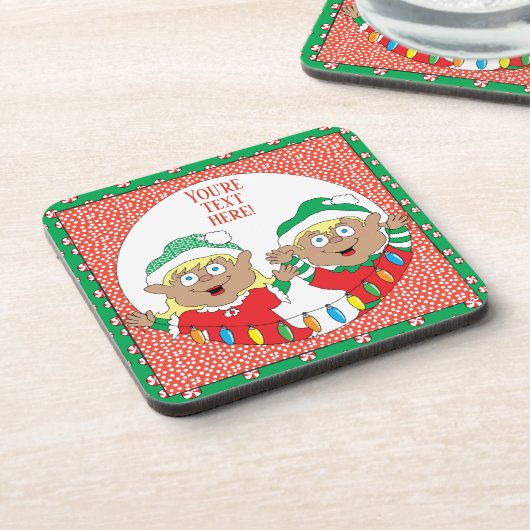 Kerstmis Onderzetters Elf van Kleur Fijne (Linkerzijde)