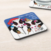 Kerstmis Onderzetters Happy Moo Year (Linkerzijde)