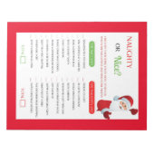 Kerstmis ondeugend of leuk spel notitieblok (Voorkant)