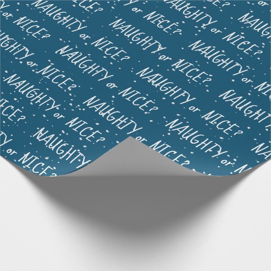 Kerstmis ONDEUGEND of NICE Tekst in Sneeuwvlokken Cadeaupapier (Hoek)