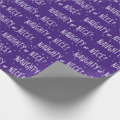 Kerstmis ONDEUGEND of NICE Tekst in Sneeuwvlokken Cadeaupapier (Hoek)