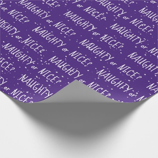 Kerstmis ONDEUGEND of NICE Tekst in Sneeuwvlokken Cadeaupapier (Hoek)