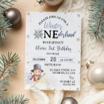 Kerstmis ONEderland Eerste Verjaardag Uitnodiging<br><div class="desc">Onze kerstuitnodiging is de perfecte manier om vrienden en familie uit te nodigen voor uw feest. Het ontwerp heeft een Snowman-thema, met veel ruimte voor alle belangrijke details zoals de datum, tijd en locatie van het feest. Perfect voor elke leeftijd, geslacht en thema van het feest, het is zeker om...</div>