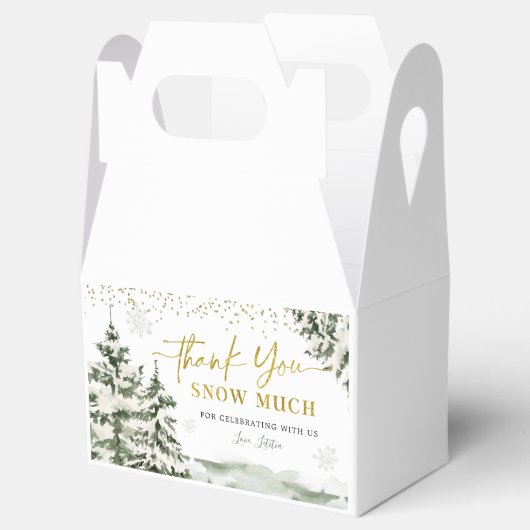 Kerstmis Onederland Winterbos Eerste Verjaardag Bedankdoosjes (Geopend)